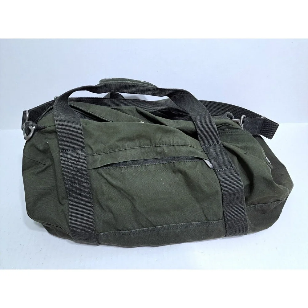 Fjallraven Greenland 30L Duffle Travel Bag Leather Logo G-1000 Green Canvas